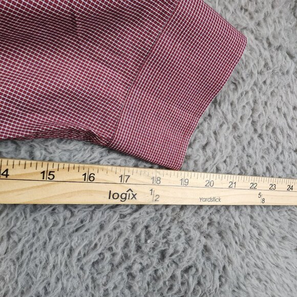 Tommy Hilfiger Shirt Mens 17 Red Check The Lifetime Collar 100% Cotton Button - Picture 7 of 9